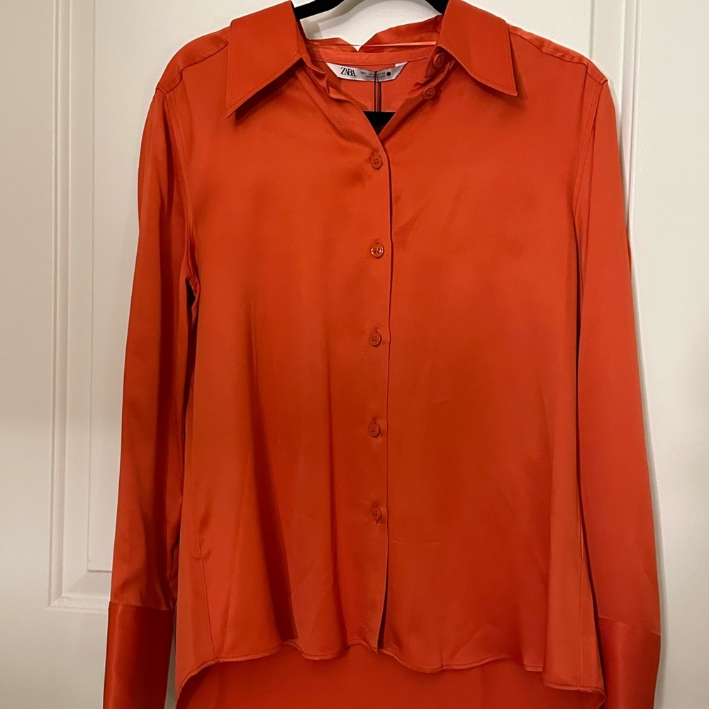 Zara Satin Shirt, new with tags
